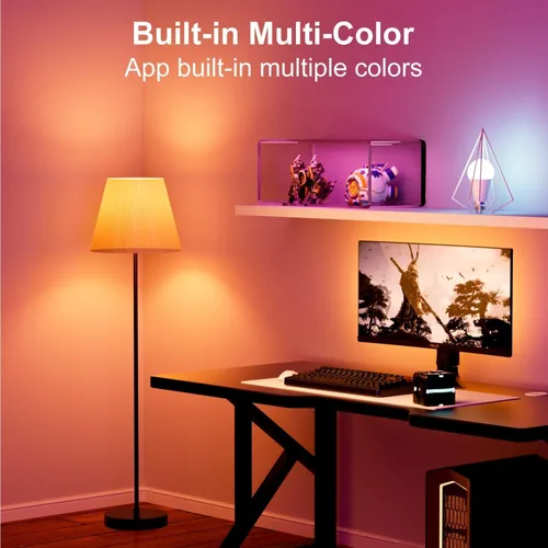 Vista 7 de luckystyle Bombillas inteligentes, 9 W, A19, E26, 800 lúmenes, WiFi, Bluetooth, bombillas LED compatibles con Alexa, Google Assistant y Home, 16