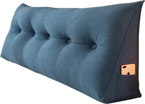 Vista 6 de Almohada de cuña para cabecera para dormir, almohadas de descanso de espalda con funda extraíble, almohada de lectura triangular para sentarse