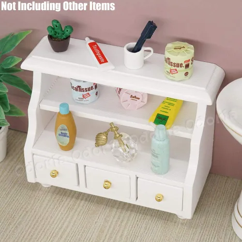 Vista 6 de Odoria 1/12 Mueble de baño en miniatura Accesorios para muebles de casa de muñecas