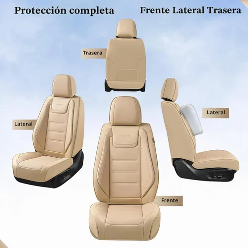 Vista 8 de Coverado Juego completo de fundas de asiento de automóvil, protector impermeable para asiento de automóvil, cojín de asiento de cuero, fundas