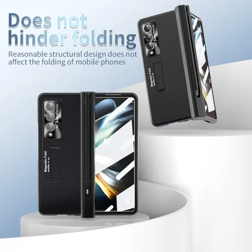 Vista 7 de Funda para Samsung Galaxy Z Fold 4 con soporte para bolígrafo S y bolígrafo, [protección de bisagra] [protector de pantalla integrado]