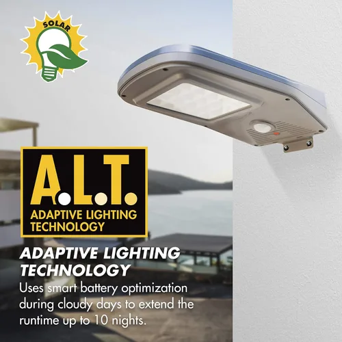 Vista 8 de Wagan EL8590 - Luz de calle solar LED integrada de 2000 lúmenes con control remoto, luz de inundación de seguridad, sensor de movimiento