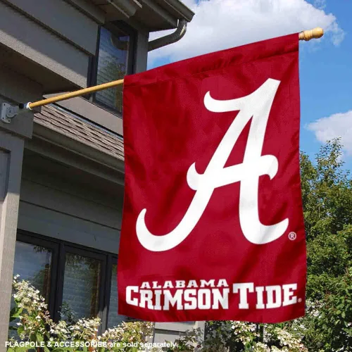 Vista 2 de Bandera de Alabama Crimson Tide A Logo House