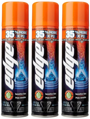 Vista 3 de Edge Gel de afeitado para piel sensible con aloe, 9.5 onzas, paquete de 3