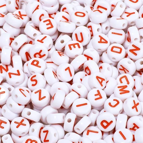 Vista 17 de 900 cuentas acrílicas doradas de letras del alfabeto, letras coloridas del alfabeto, cuentas de cubo negro para pulseras de la amistad y regalos