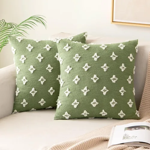 Vista 11 de MIULEE Juego de 2 fundas de almohada decorativas de jacquard rómbico, funda de cojín cuadrada suave para sofá, cama, dormitorio, sala de estar, 16 x