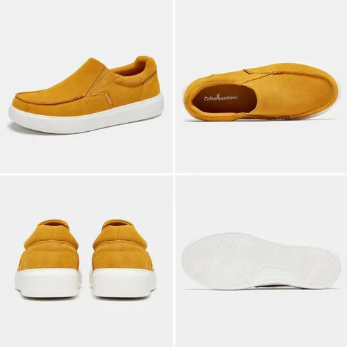 Vista 2 de OrthoComfoot Mocasines ortopédicos sin cordones para hombre mocasines casuales con soporte de arco para fascitis plantar, cómodos zapatos de vestir