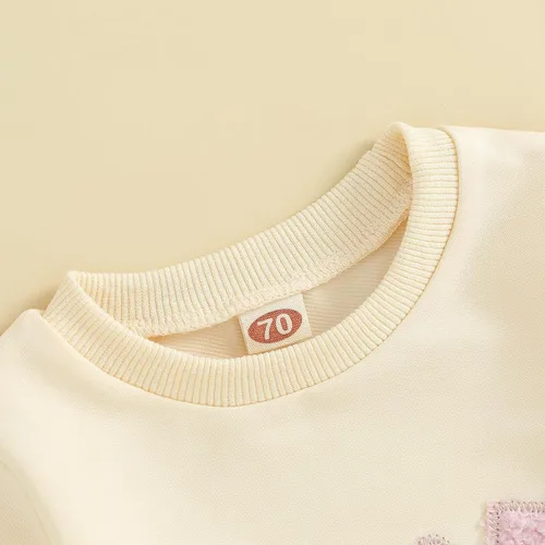 Vista 4 de Ropa para el día de San Valentín para bebés, niños y niñas, con bordado de amor, de manga larga, para otoño e invierno
