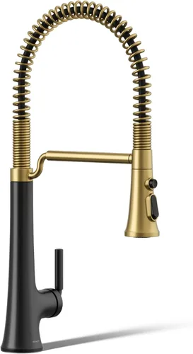 Vista 17 de KOHLER 23767-BL Grifo de tono de barra de cocina de un solo mango, grifo de fregadero de preparación, grifo de barra húmeda, grifo para fregadero