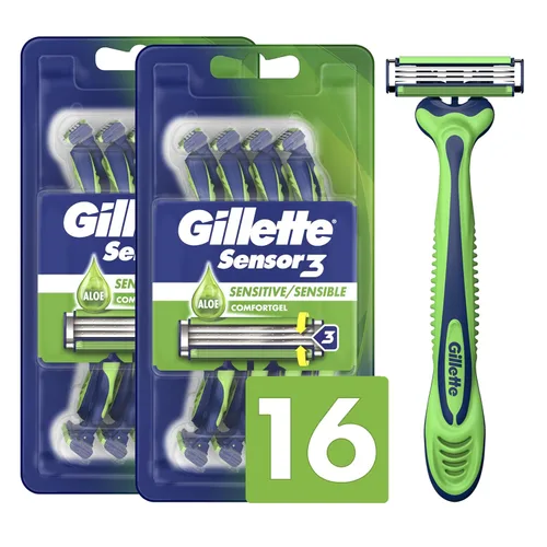 Vista 11 de Gillette Sensor3 Sensitive - Maquinilla de afeitar desechable para hombre, 4 maquinillas de afeitar