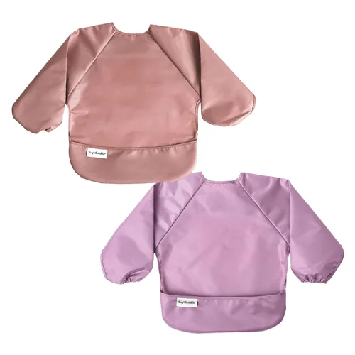 Vista 16 de Tiny Twinkle Babero de manga larga para bebés y niños pequeños Paquete de 2 baberos impermeables para comer, lavable a máquina y artículos