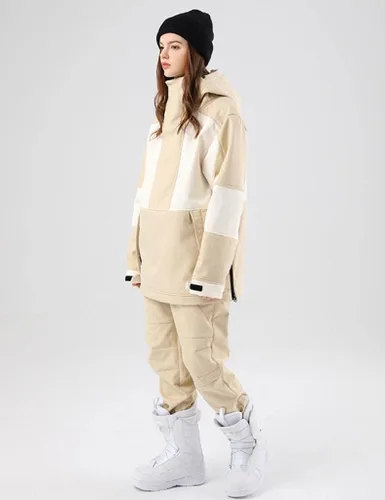 Vista 8 de RIUIYELE Traje de esquí para mujer, chaqueta y pantalones de snowboard para deportes al aire libre, traje de nieve con aislamiento impermeable