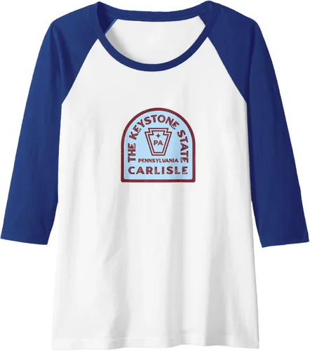 Vista 5 de Carlisle Pennsylvania Keystone State - Camiseta de béisbol raglán, Negro
