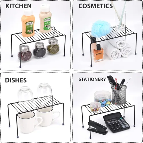 Vista 3 de Estantes de cocina, mini estante de almacenamiento para organización de gabinete, organizador de almacenamiento para cocina, refrigerador, gabinete