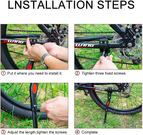 Vista 5 de UHACKER Soporte lateral trasero ajustable para bicicleta de aluminio para bicicletas de 22"-26