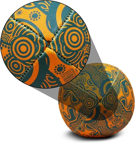 Vista 6 de Gilbert Australia Wallabies - Soporte de pelota de rugby indígena talla 5 con licencia