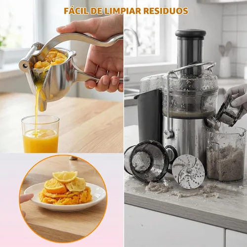 Vista 7 de Exprimidor manual y exprimidor de limón, exprimidor de cítricos de aluminio resistente de 0.6L, prensa de naranja, extractor de jugo de mano fácil