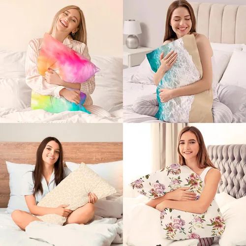 Vista 6 de Funda de Almohada de Satén para Cabello y Piel, Más Suave que las Fundas de Almohada de Seda de Morera Paquete de 2, Fundas de Almohada de Satén