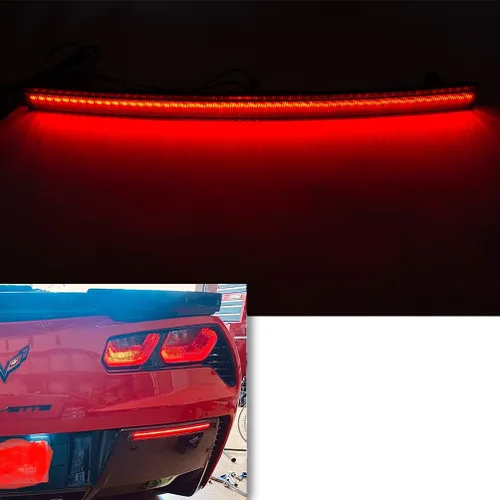 Vista 5 de Corvette C7 Luces Reflectoras LED de Parachoques para Chevy Corvette C7 2014-2019 Lámparas de Señal de Giro Traseras LED Rojas Lámparas de Freno