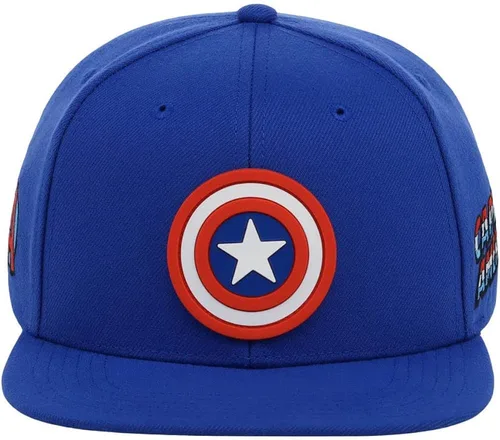 Vista 2 de Marvel Capitán América Youth Comic UV ajustable Snapback Flat Bill Cap Royal Blue, Azul Real
