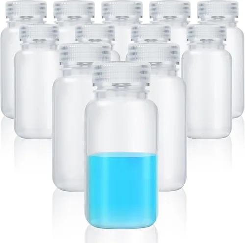 Vista 8 de Tatuo 6 piezas 30 ml 1 oz botellas de reactivo de polipropileno de plástico con tapas de rosca, envases de muestra transparentes de PP con tapa