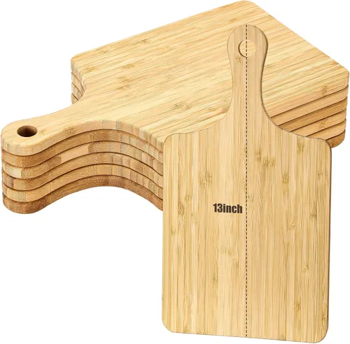 Vista 17 de Lounsweer Tabla de cortar gruesa de 6 piezas, tablero de madera a granel para cortar servir embutidos material para grabado láser, día de la madre