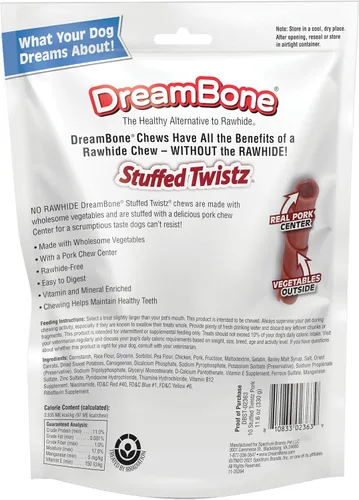 Vista 2 de DreamBone Twistz relleno de 10 unidades, masticables sin cuero crudo