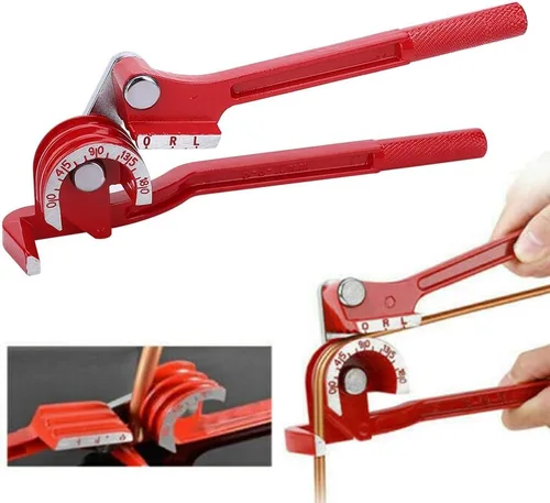 Vista 6 de Dobladora de tubos, 180 grados de 3 ranuras de cobre manual, herramienta de codo de flexión manual multifunción, aleación de aluminio