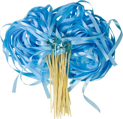 Vista 12 de Varita de cinta amarilla – 40 piezas de cinta de envío de boda con campanas doradas, varita de deseos de hada, varitas agitando para niñas 115-02