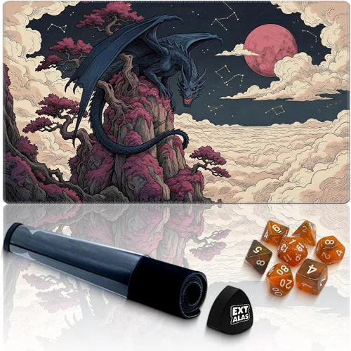 Vista 24 de Tapete MTG TCG -Incluye tubo de almacenamiento y 7 dados-¡Experimenta calidad de primer nivel y alfombrilla impermeable y antideslizante con bloqueo