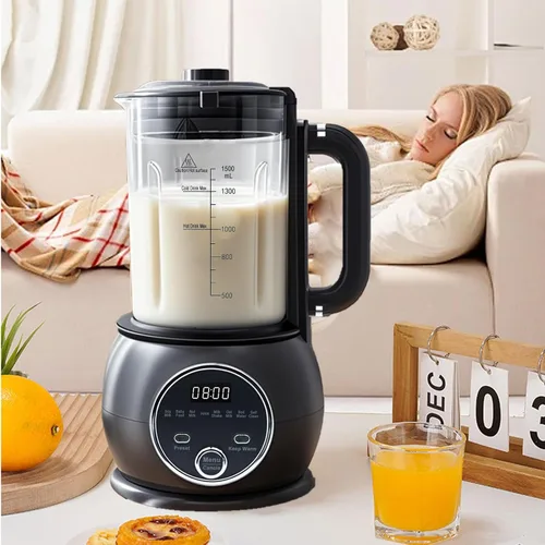Vista 7 de Batidora caliente 10 en 1 para producir leche de nueces, 51 onzas de soja casera, almendra, avena, a base de plantas, para preparar alimentos