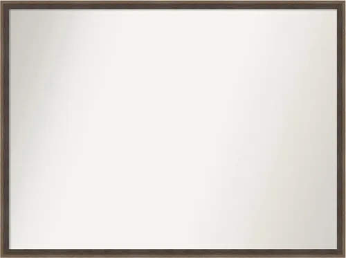 Vista 98 de Amanti Art Brown Bathroom Mirror for Over Sink, 21x33 Custom Made Hardwood Wedge Mocha Rectangle Vanity Mirror, Large Modern Wood Frame, Hangs