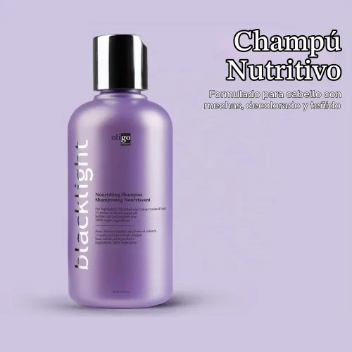 Vista 2 de Oligo Professional Blacklight Champú nutritivo Sin parabenos Hidratación hidratante Extensor de color vegano