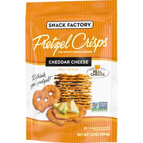 Vista 8 de Snack Factory Pretzel Crisps, Queso Cheddar, 7.2 Oz