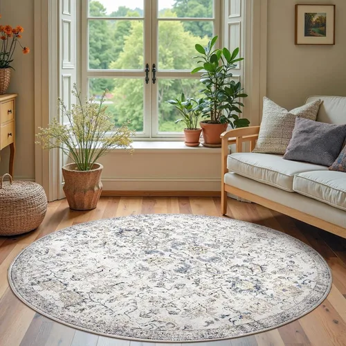 Vista 243 de jinchan Lima - Alfombra simétrica floral geométrica lavable, alfombra de entrada de medio círculo de 2 x 3, alfombra de media luna, suave y Azul