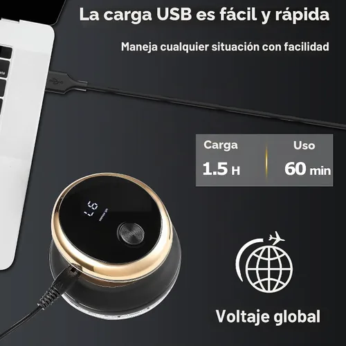 Vista 6 de KEMEI Cortadora de pelo para hombre, kit de corte automático de pelo Dorado
