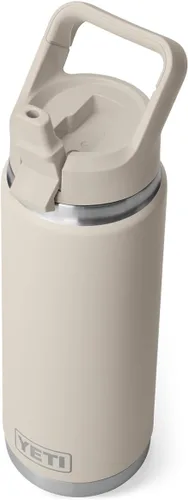 Vista 22 de YETI Rambler Botella de 26 onzas, aislada al vacío, de acero inoxidable, con tapa de popote a juego Rojo rescate