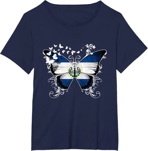 Vista 20 de Camiseta Salvadoreña Bandera El Salvador, Negro