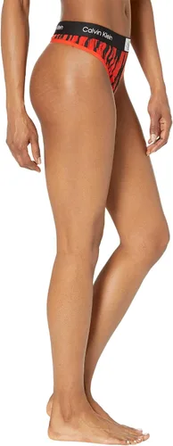 Vista 2 de Calvin Klein Tanga moderna de algodón 1996 con estampado de rayas de tigrepeligro XS (mujer 2), Estampado de rayas de tigrepeligro