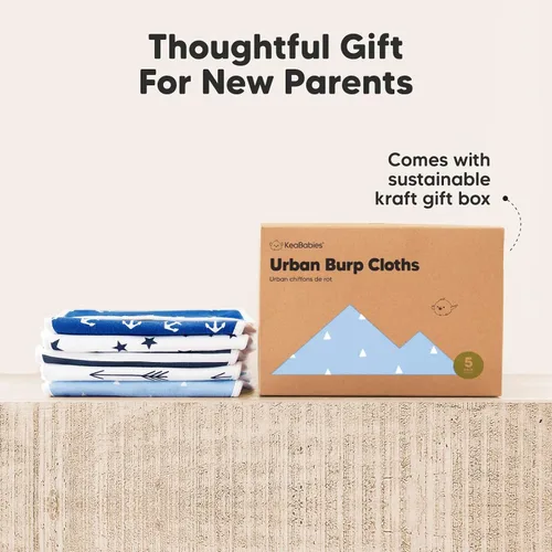 Vista 9 de Paños orgánicos para eructos para bebés niños y niñas, paquete de 5 paños de algodón súper absorbentes para bebés, trapos suaves y afelpados