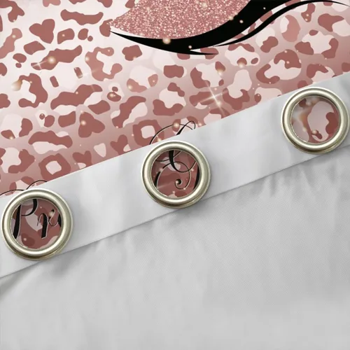 Vista 5 de Cortinas de pestañas femeninas con estampado de animales, cortinas y cortinas de lujo estilo princesa, 76 pulgadas de ancho x 45 pulgadas de largo