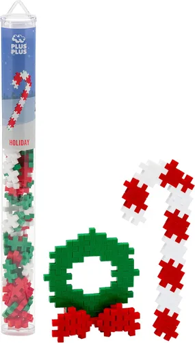 Vista 8 de Plus Plus Juego de bloques de construcción de rompecabezas 3D, 70 piezas entrelazadas, divertidas actividades navideñas para niños, mini tubo