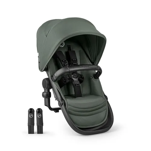 Vista 9 de Bugaboo Kangaroo Sibling Seat para doble conversión de cochecito - Negro Asiento reversible para niños pequeños, reposapiés ajustable, toldo UPF