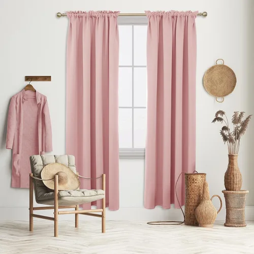 Vista 119 de Deconovo Cortinas opacas, aislamiento térmico, dobladillo para barra, reducción de ruido, certificado Oeko-TEX, cortinas de oscurecimiento