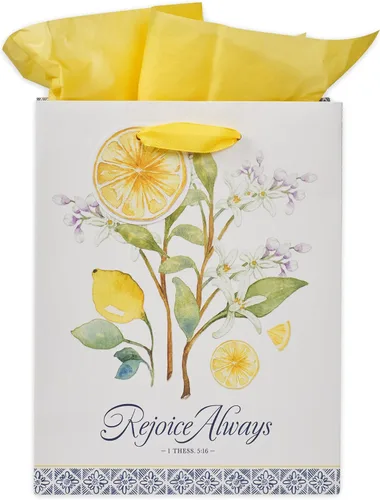 Vista 44 de Christian Art Gifts Bolsa de Regalo Retrato con Etiqueta y Juego de Papel de Seda para Mujeres: Quédate Quieta y Conoce - Salmo 46:10 Versículo