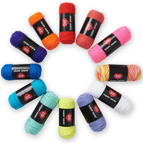 Vista 9 de Red Heart Super Saver Super Yarn - Kit de manualidades para proyectos de ganchillo y tejer y amigurumi