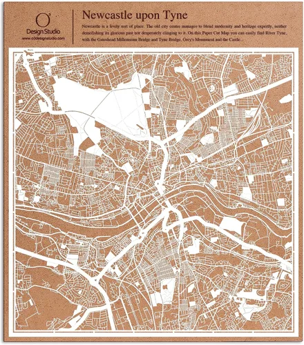 Vista 84 de O3 Design Studio Aberdeen - Mapa de papel cortado en papel blanco de 12 x 12 pulgadas