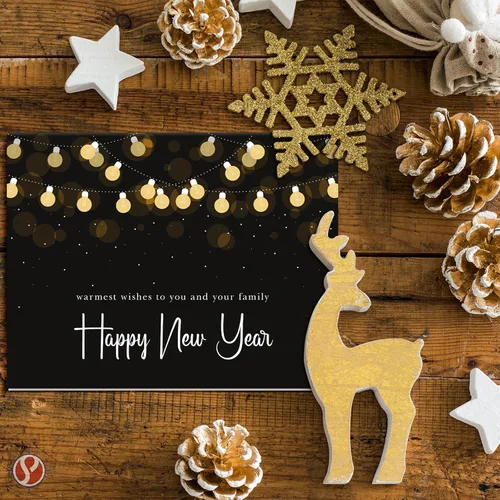 Vista 3 de Los más cálidos deseos para ti y tu familia, Tarjetas de felicitación de Feliz Año Nuevo 2026 – Navidad Navideñas Corporativas de Vacaciones
