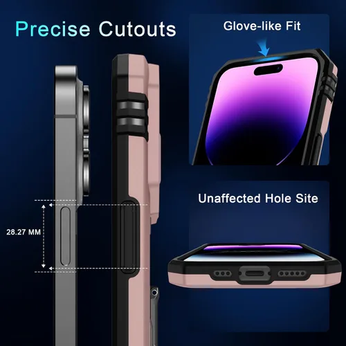 Vista 37 de DEERLAMN Funda para iPhone Xs Max con funda deslizante para cámara + protector de pantalla, soporte giratorio de anillo de grado militar a prueba