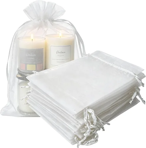 Vista 31 de Paquetes de 50 bolsas de organza de regalo de 4 x 6 pulgadas, cordón negro a granel para baby shower, Navidad, cumpleaños de profesores, recuerdos
